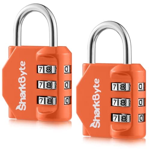 SharkByte Small Luggage Locks, 3-Dial Weatherproof Outdoor Security Combination Padlock, Travel Lock for Suitcases Luggage Case Travel Bag Gym Lockers Code Padlock (Pack of 2)