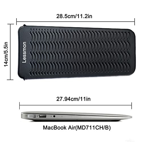Lessmon Heat Resistant Mat Pouch for Styling Tools, 28.5x14cm, Black — view 6