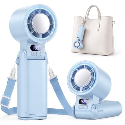 Deyhoc Handheld Fan Rechargeable with LED Display & Clip, 1-199 Speed
