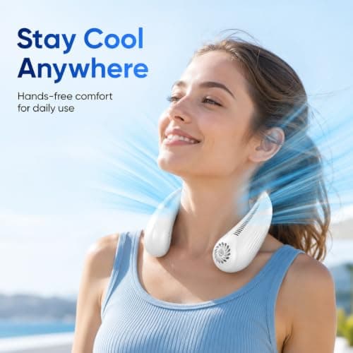 Umbrean Neck Fan Personal Cooling Fan 2000mAh White — view 3