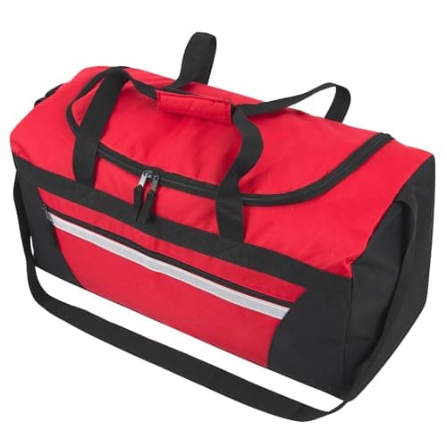 40 Litre, 22 Inch Duffle Bag for Women Men Travel; Large Duffel Bag with Shoulder Strap, Sections (Red) — view 5