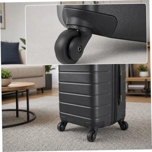 1 Pair Black Smooth Swivel Suitcase Replacement Wheels, Luggage Wheel Repair Kit for Travel Bags, Rolling Suitcase Casters — view 4