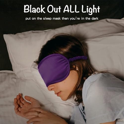 Sleep Mask Satin Eye Mask, Blackout, Deep Purple — view 4