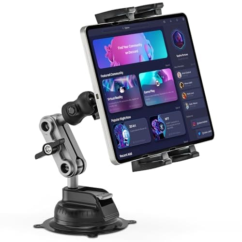 Tablet Car Stand with Suction Cup, 360° Rotate Adjustable iPad Car Mount