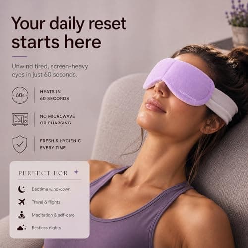 Heated Eye Mask – Reset Ritual 20 Pack Self Heating Steam Eye Masks with Lavender, Disposable Warm Eye Compress for Dry & Tired Eyes, Sleep, Travel & Screen Fatigue, No Microwave Needed — view 3