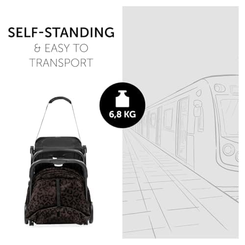hauck Travel N Care, Leo Black - Gold Winner Mother & Baby Awards 2024, Lightweight Travel Pushchair with Raincover, Suspension, Compact & Foldable, UPF 50+, Fully Reclining from Birth up to 22 kg — view 4