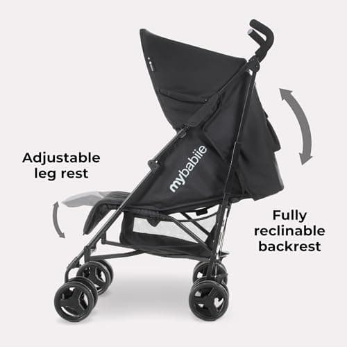 My Babiie MB01 Stroller - from Birth to 4 Years (22kg), Lightweight & Compact Umbrella Fold, Travel Buggy for Toddlers - Black — view 2