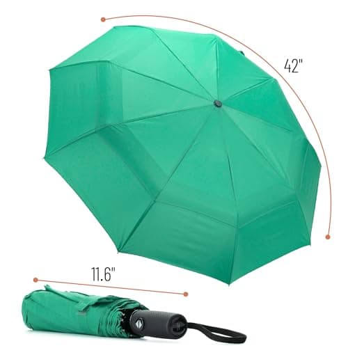 Mr. Pen- Windproof Travel Umbrella, Small Water-Resistant Automatic Folding Umbrella for Rain and Sun, Light, Compact and Portable for Women & Men, Fits Car & Backpack, Spring Green, 42 inches, Modern — view 2