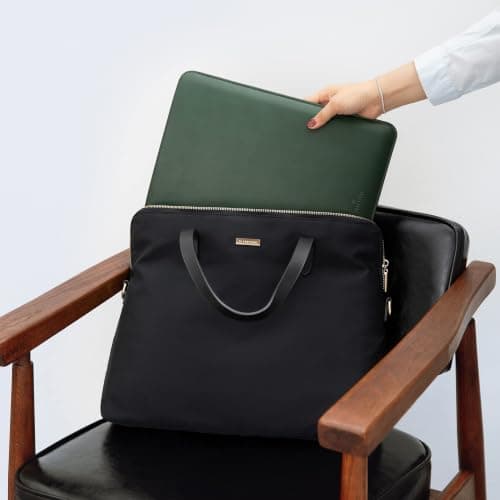Comfyable Laptop Sleeve 14 Inch Precisely Compatible with MacBook Pro 14-inch M5 2026 A3426 A3427 M4 M3 M2 M1 Pro/Max 2025-2021, Faux Leather Cover Case, 14 in, Sequoia Green — view 6