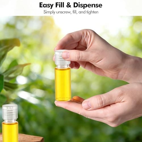 Lunhoo 15 Pcs 15 ml/0.5 oz Clear Plastic Small Travel Bottles for Toiletries, Mini Refillable Cosmetic Sample Containers with Filp Cap for Shampoo Lotion Foundation Essential Oils — view 6