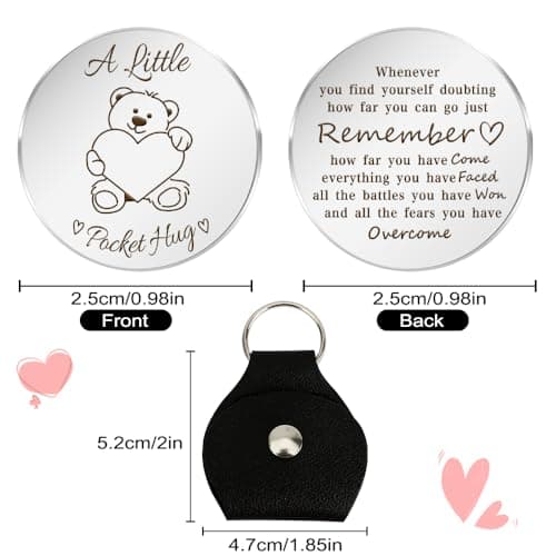 Back to School Gifts Inspirational Gifts for Him Her Pocket Hug Bear Heart — view 2