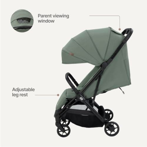 Babymore Yara Baby Stroller - One Touch fold, Lightweight, Cabin Size (Forest Green) — view 5