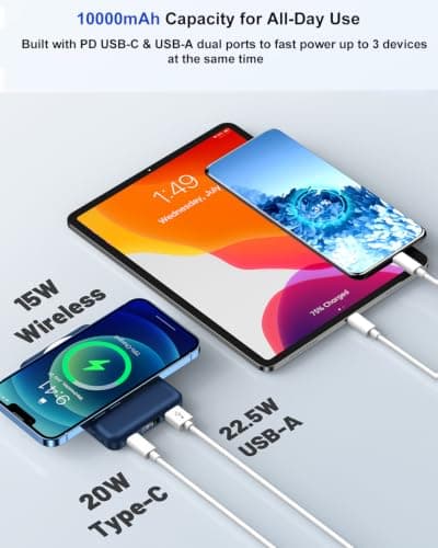 Azmuth for MagSafe Power Bank, 10000mAh Magnetic Wireless Portable Charger — view 5