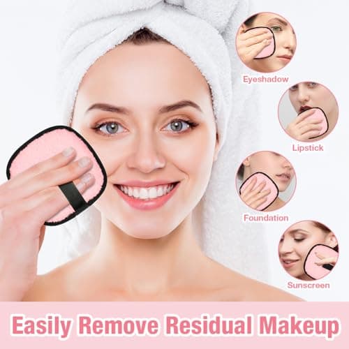 AOOWU Reusable Makeup Remover Pads and Eye Makeup Remover Pads Set, 8 Pack Face & Skin Cleaner Pads, Ultra Soft, Washable, Reusable Face Pads with Wash Bag, Makeup Remover Cloth for All Skin Types — view 6