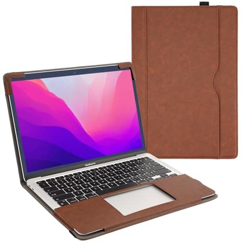 TYTX MacBook Air Leather Case 13.6 Inch 2022 A2681 M2 Laptop Sleeve Protective Folio Book Cover (A2681 M2, Dark Brown)