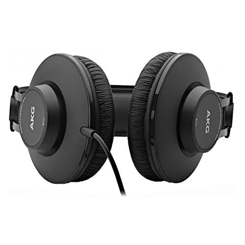 AKG K52 High Performance Closed-Back, Monitoring Studio Headphones, Wired, Lightweight Design, 3.5mm and 1/4" adapters, 3m Cable - Black — view 4