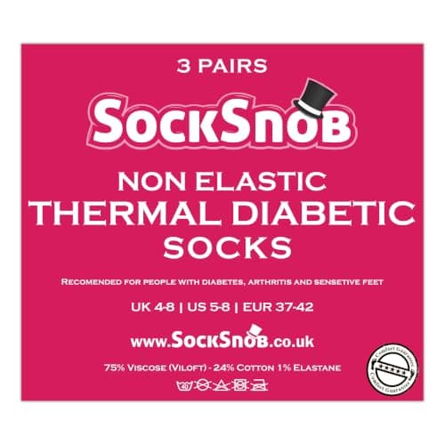 3 Pack Ladies Thin Wide Top Non Elastic Thermal Diabetic Socks for Poor Circulation (4-8 UK, THRDIAL05) — view 4