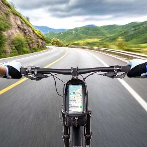 ROTTO Bike Bag Top Tube Waterproof Top Frame Bicycle Phone Bag Hard Case Sensitive Touch Screen with Rain Cover — view 6