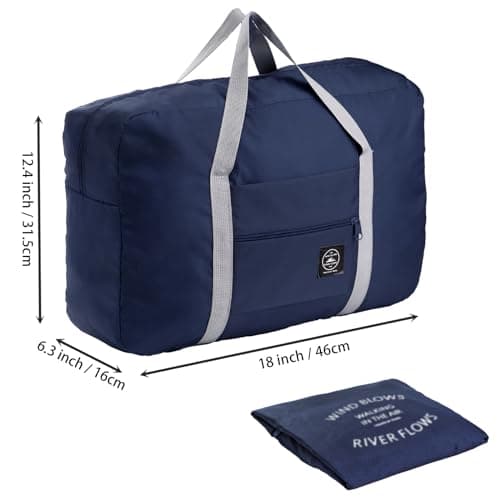 Foraineam 6 Pcs Foldable Travel Duffel Bags, Waterproof Weekender Overnight Tote Bags Personal Item Bag Lightweight Carry-on Luggage Bags for Sports, Gym, Outing, Vacation — view 3