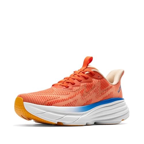 ALLSWIFIT Men's Slip On Walking Shoes Running Tennis Sneakers,Orange,10