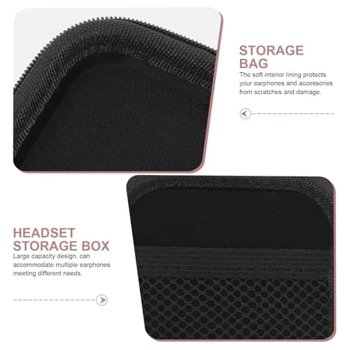 BCOATH Earbud Case Black Pu Multi Layer Travel Organizer for Earphones — view 3
