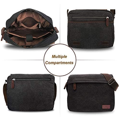 Messenger Bag 13.3 Inch Canvas Crossbody Shoulder Laptop Satchel For Men — view 3