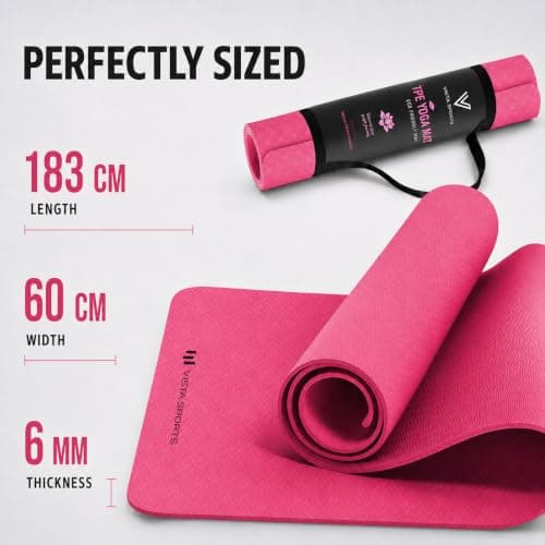 Non-Slip 6mm TPE Yoga Mat with Carry Strap for Home, Gym & Travel — view 3