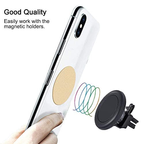 SENHAI 8 pcs Phone Car Mount Metal Plate with Adhesive for Magnetic Cradle-less Mount, 4 Rectangular and 4 Round - Black, Silver, Gold, Rose Red — view 3