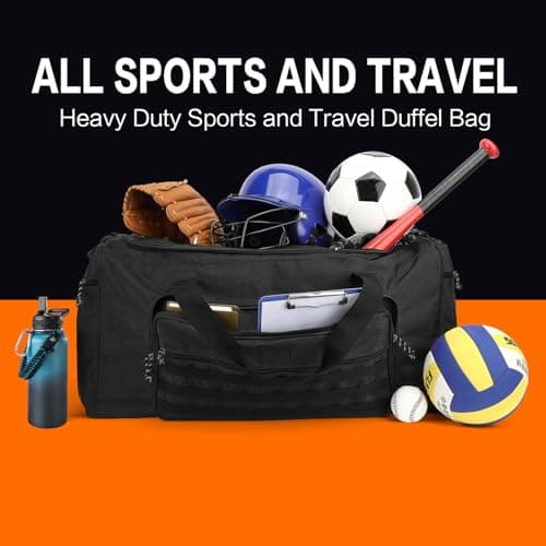 125L Extra Large Travel Duffle Bag for Men Women Heavy Duty Tactical Duffel Bag with Shoulder Strap Weekender Overnight Trip Big Sports Gym Equipment & Workout Bag for Military, Black — view 2
