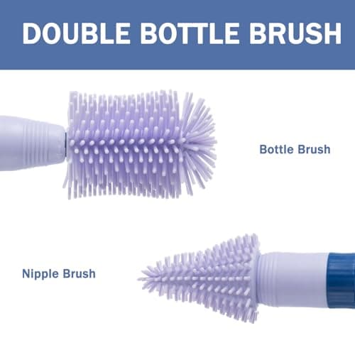 6-in-1 Travel Bottle Brush Set for Baby Bottles Under 8 OZ, Purple — view 4