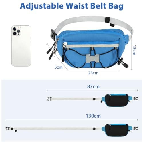 AOOHA Bum Bag Fanny Pack,Waist Bag,with Adjustable Belt,with Multi Pockets,with RFID Blocking Anti-Theft,for Travel Hiking Camping Cycling — view 2