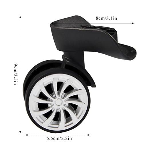 Luggage Wheels, 2 Pcs Suitcase Wheels Swivel Luggage Mute Wheel with Screw Repair Replacement Kit — view 2
