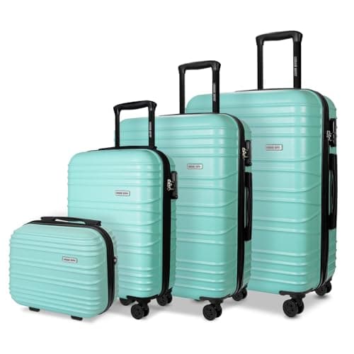Luggage Depot Travel Suitcase Set, Spinner Wheels, ABS Shell, Mint Green