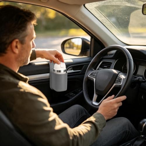 Car Door Cup Holder - 4.13 Inch Faux Leather Drink — view 2