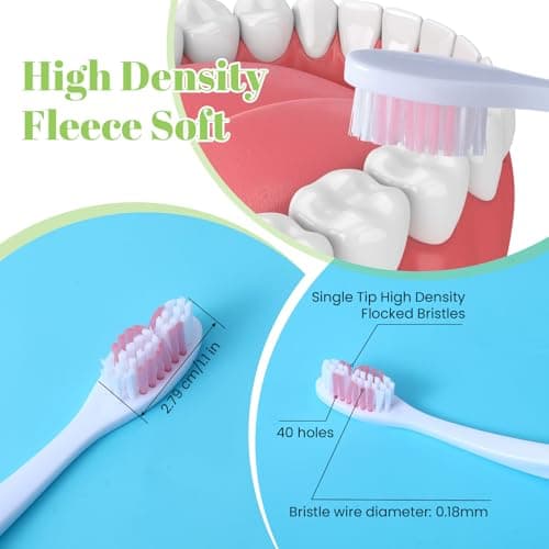 2Pcs Travel Toothbrush Set, Folding Toothbrush Travel, Soft Portable Toothbrushes for Travels Camping Hiking (Pink and Purple) — view 4