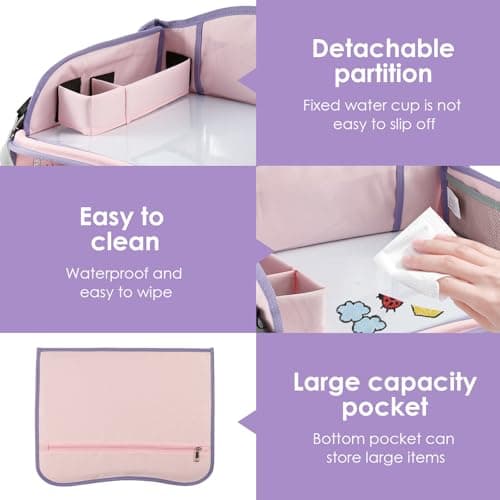 Kids Travel Tray Car Seat Tray Table Kids Holiday Essentials Car Activities — view 4