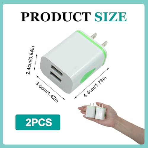 UK to USA Plug Adapter with USB 2 Pack, USA Travel Adapter with Dual USB Ports, Compact UK to US plug adaptor for Canada, Mexico, Charger Plug Fast Charging for iPhone, Samsung, Shaver & More — view 2