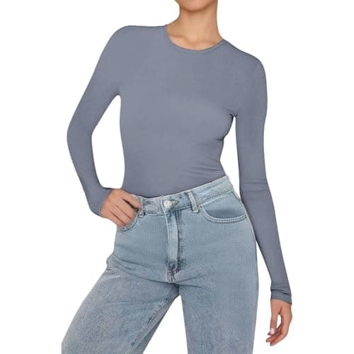 Ladies Thermal Tops 3 Pack Long Sleeve Tops for Women Soft Breathable Slim Fit Base Layer Shirt Ideal for Thermal Layering Casual Wear Long Sleeve Women — view 3