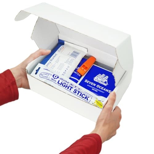 EVAQ8 Compact 1-Person Safety & Survival Kit – Long-Life Food (2,400 kcal), Long-Life 500 ml Water, Foil Blanket, Light Stick & Whistle • 4-Year Shelf Life — view 2