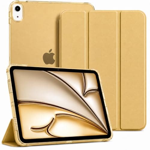 iPad Air 11 Inch Case, Semi-Transparent Frosted Back Smart Tri-Fold Stand Cover with Auto Sleep/Wake for iPad Air M4 2026, M3 2025, M2 2024, Air 5th Gen 2022 & Air 4th Gen 2020 - Gold
