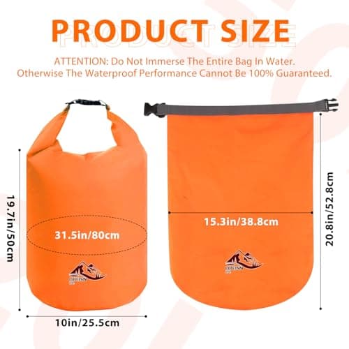 OBEISN 2Pcs 20L Dry Bags Waterproof Set, Lightweight Waterproof Dry Bags, Ultimate Dry Sack, Waterproof Bag, Rucksack Liner, Canoe Sack, Stuff Sacks for Kayaking Rafting Boating Hiking Camping Travel — view 2