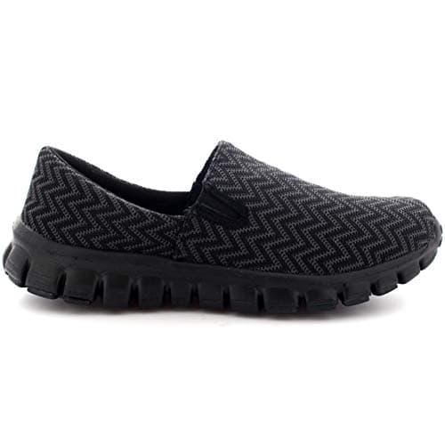 Get Fit Women’s Slip-On Walking Shoes - Lightweight Breathable Trainers with Memory Foam - Casual Work Sneakers - Comfortable Gym, Travel & Everyday Wear - Black - UK4/EU37 — view 4