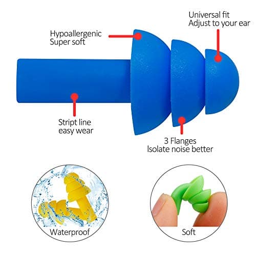 Ear Plugs for Sleeping Earplugs Reusable Soft Noise Cancelling for Adults Kids Sleeping Swimming Study Travel Concerts Assorted Color 5 Pairs — view 2