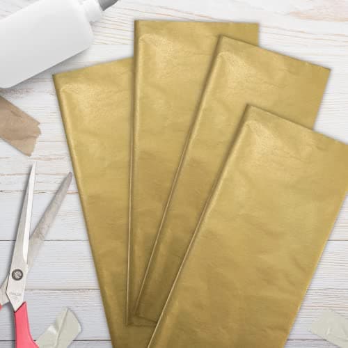 Glick Four Sheets of Gold Tissue Paper, Each Sheet Measures 750mm x 500mm When Opened, Tissue Paper Gold for Gift Wrapping and Other Arts & Crafts — view 4