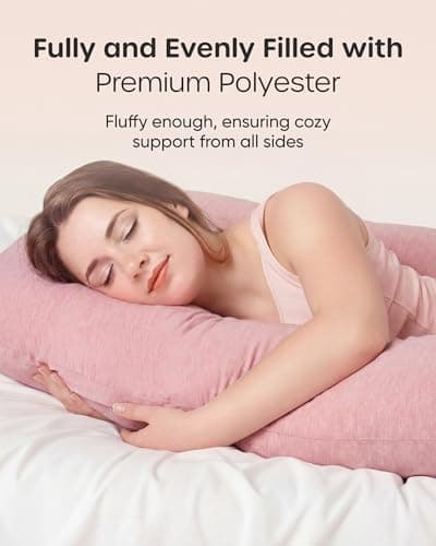 Nuliie Pregnancy Pillow for Sleeping, U Shaped (Cooling Light Pink) — view 5