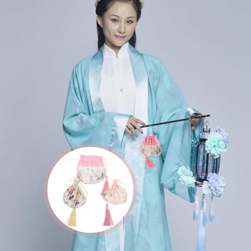 NULYLU 3pcs Lavender Sachet Bag with Tassels, Portable Cotton Cloth Small Bags for Wardrobe, Car, and Travel Storage — view 4