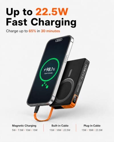 for MagSafe Power Bank iPhone 12-17, Portable Charger with USB-C Cable — view 4