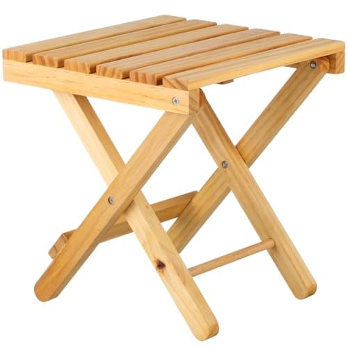 BCOATH Folding Side Table Small Folding Table Wooden Portable Outdoor for Garden Camping Beach Picnic Wine Serving Desk Plant Stand 28.00 X 26.00 X 26.00 cm