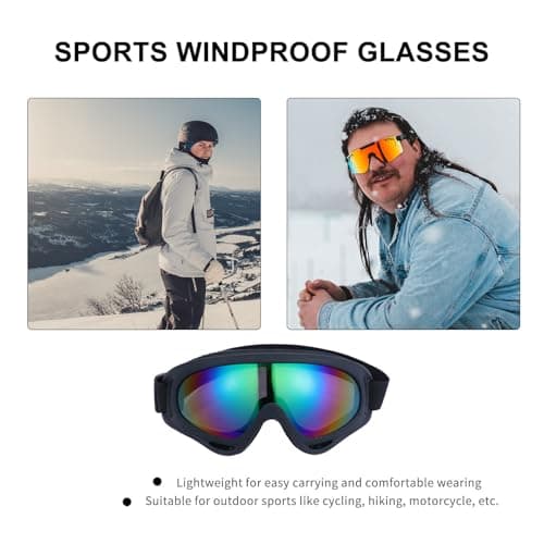 SEWACC Windproof Ski Goggles 1 Pair Black PC Rubber Lightweight — view 3
