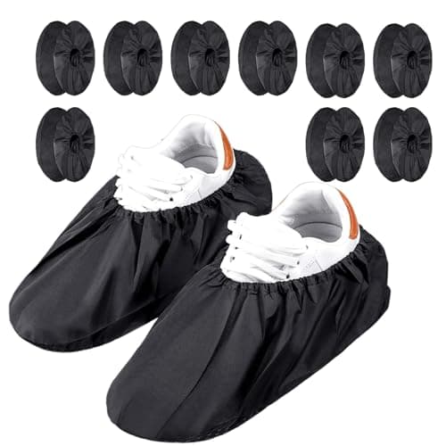 RFYTDCF 10 Pairs Shoe Covers Reusable, Non-Slip Shoe Protector Overshoes Dustproof Indoor Breathable Mesh Fabric Boot Covers for Carpet Floor Protection Household